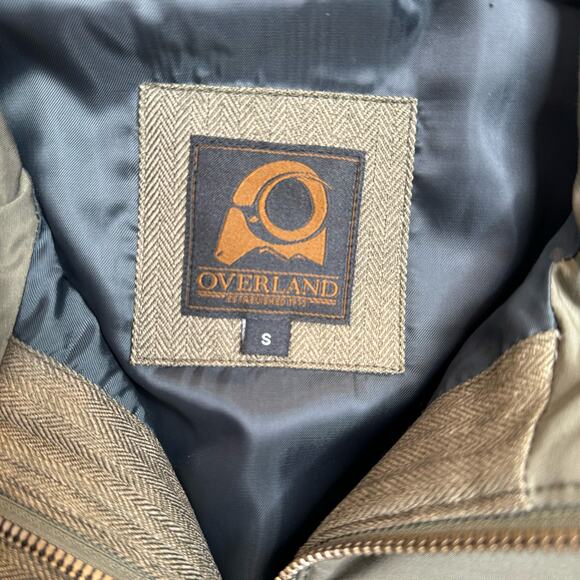 Overland Mens Army Green Polyester Vest Size Small Herringbone Pockets - Picture 5 of 9
